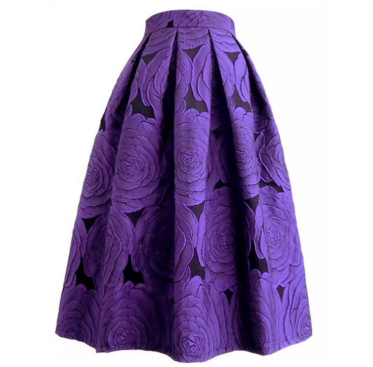 French style, vintage, three-dimensional embroidery, high-waisted midi skirt, perfect for spring and summer.(SSS0004)--Sold Out