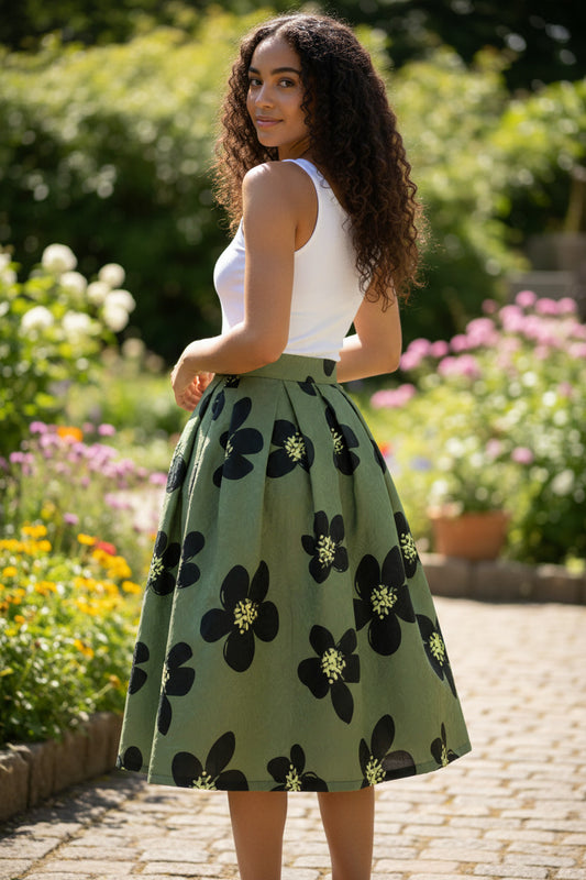 Women's high waisted printed tulle skirt- Casual flowy mesh skirt(SSS0014)