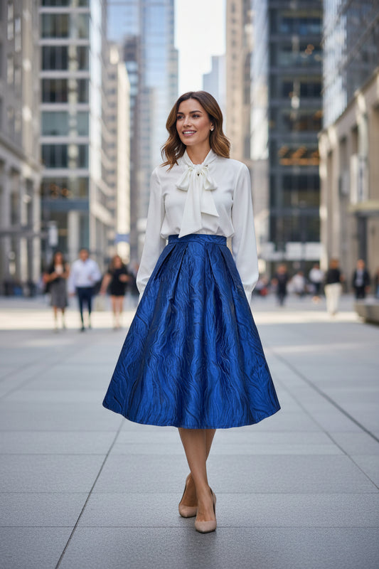 Retro-style, high-waist, polyester fabric, printed midi skirt ，Autumn and winter （SAW0012）--Sold Out