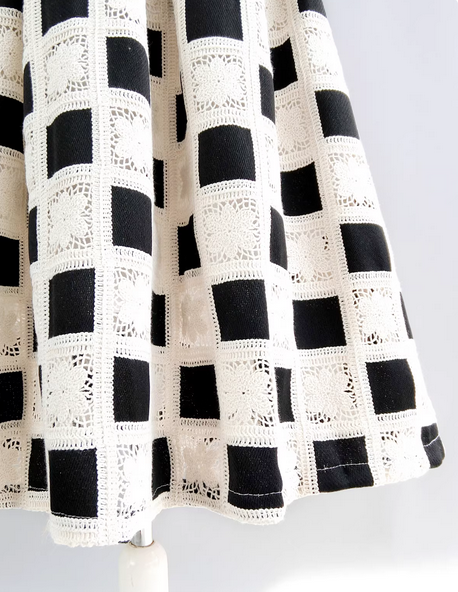 Lace, embroidery, elegant high-waisted skirt for spring and summer. （SSS0011）