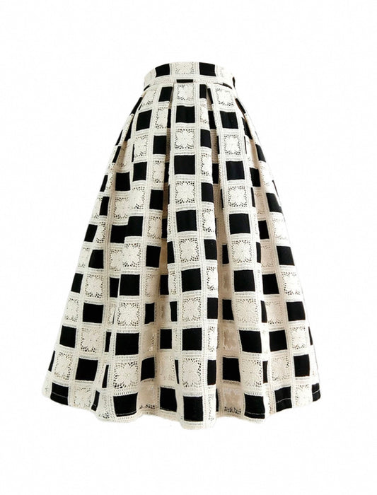 Lace, embroidery, elegant high-waisted skirt for spring and summer. （SSS0011）