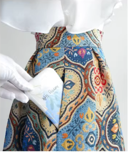 Floral pattern, high waist, polyester fabric, retro-style midi skirt, perfect for spring and summer. （SSS0007）