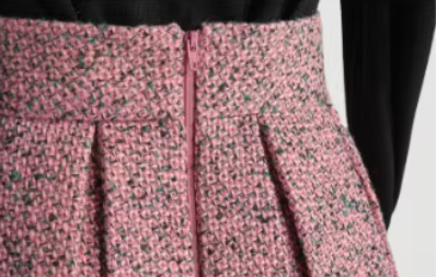 Autumn/Winter style, wool fabric, A-line, high-waisted pleated pink maxi skirt, suitable for casual commuting.（SAW0001）