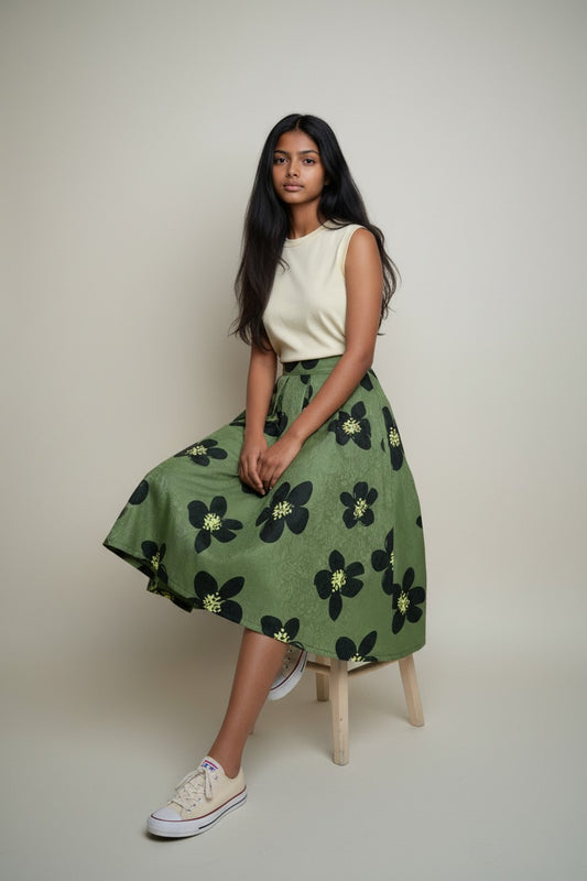 Women's high waisted printed tulle skirt- Casual flowy mesh skirt（SSS0014）