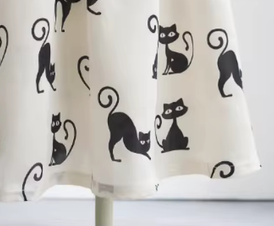 Women's Adorable Black Car Print Midi Skirt-High-Waist Voluminous Flared Skirt (SSS0033)