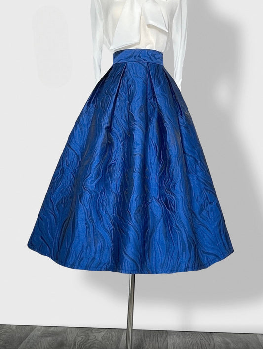 Retro-style, high-waist, polyester fabric, printed midi skirt ，Autumn and winter （SAW0012）--Sold Out